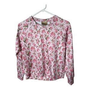 {EUC} ELIE TAHARI Floral Pink Sweatshirt XS